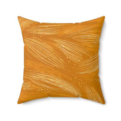 Golden Meadow Swirl - Spun Polyester Square Pillow