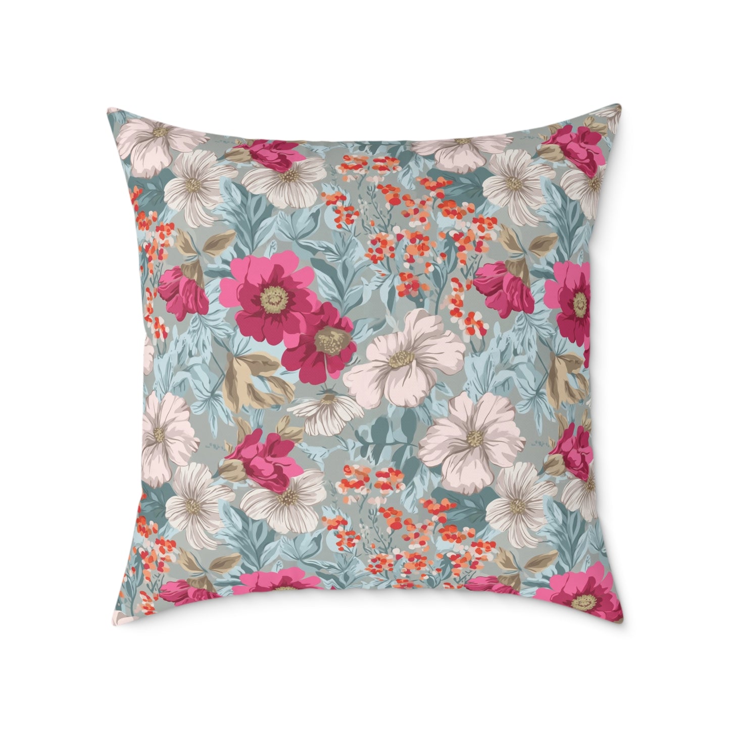 Blossom Carnival Field - Square Poly Canvas Pillow