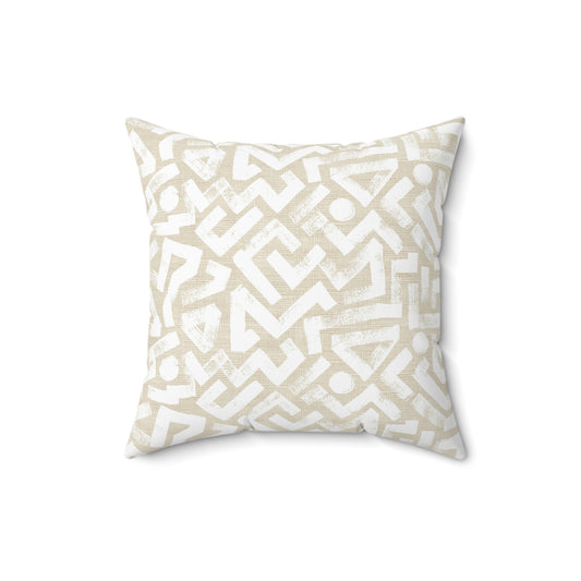 Pebble Maze Cream - Spun Polyester Square Pillow