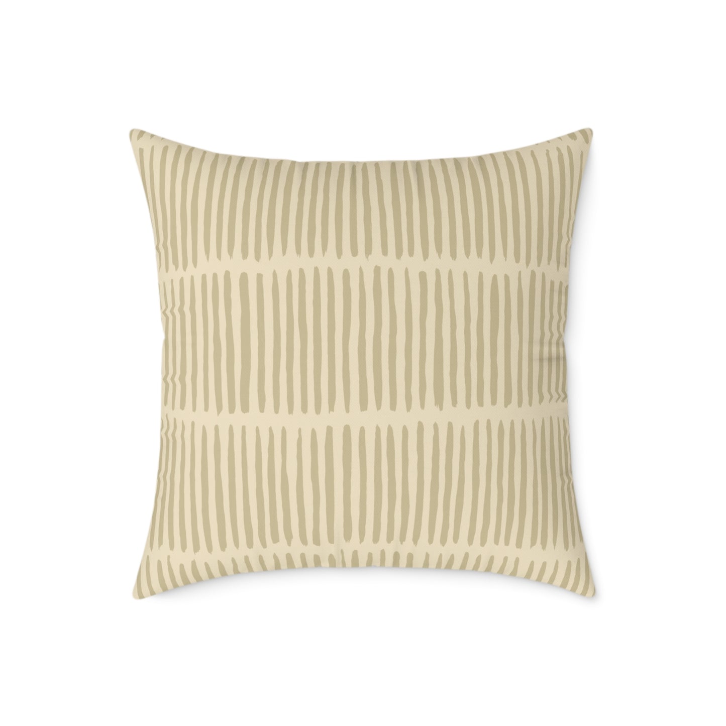 Loom Lines - Oat - Square Poly Canvas Pillow