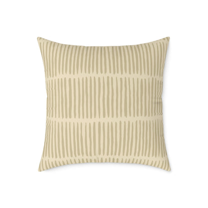 Loom Lines - Oat - Square Poly Canvas Pillow