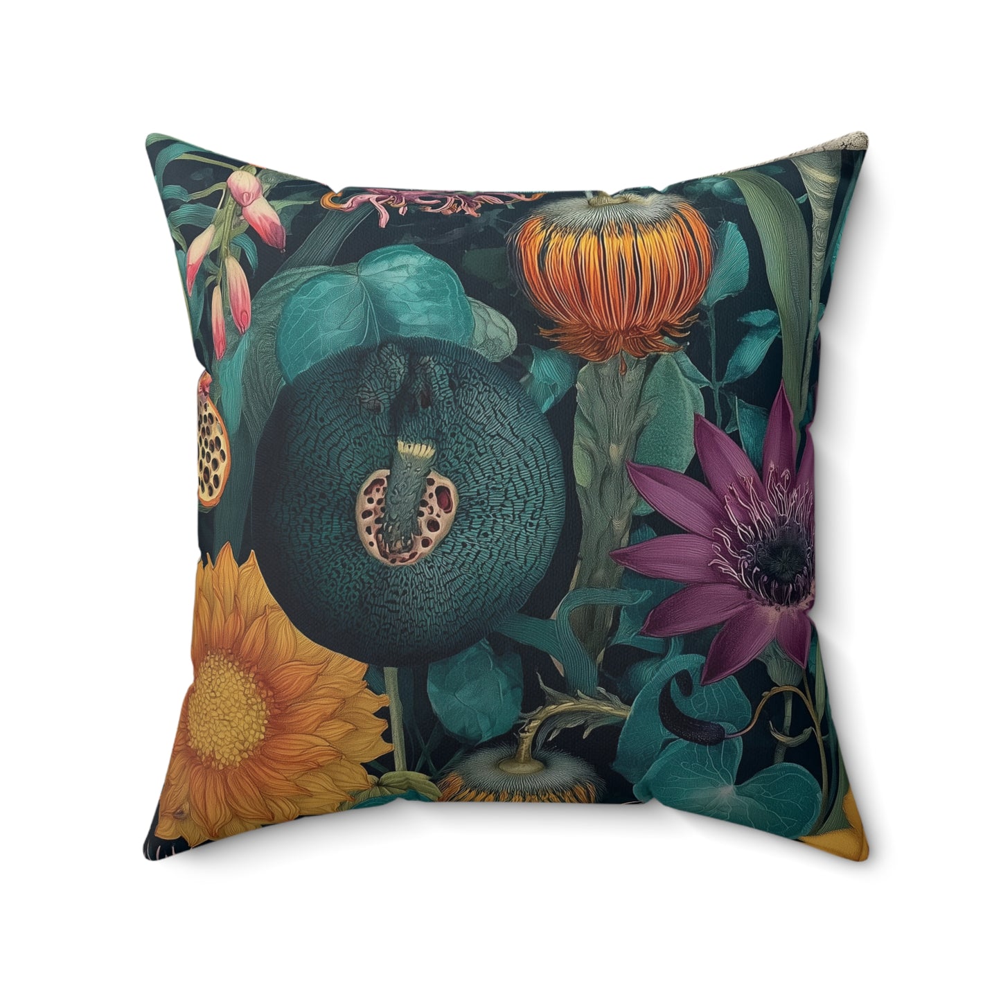 Vintage Wildflowers - Faux Suede Square Pillow