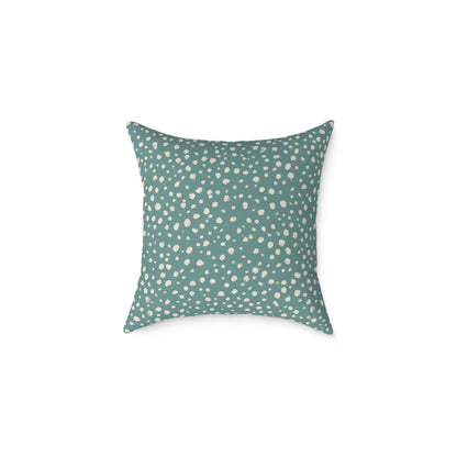 Pebble Scatter - Seafoam - Square Poly Canvas Pillow