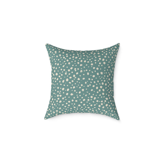 Pebble Scatter - Seafoam - Square Poly Canvas Pillow