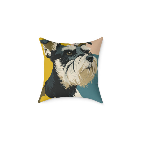 Schnauzer Chic - Square Poly Canvas Pillow