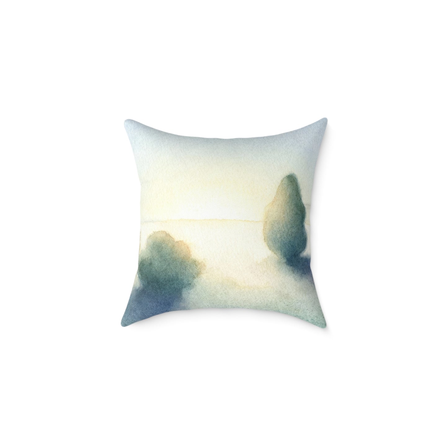 Pastel Tree Mist - Square Poly Canvas Pillow