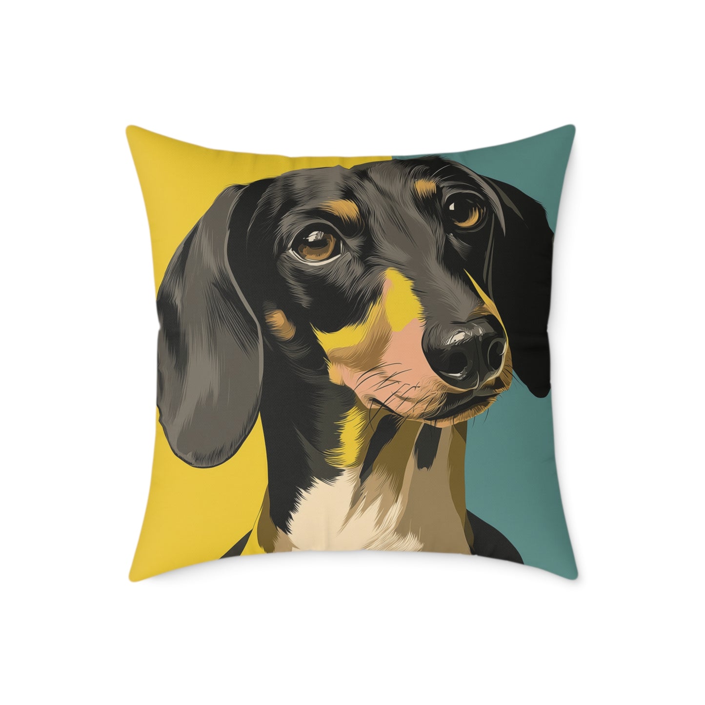 Dachshund Delight - Square Poly Canvas Pillow