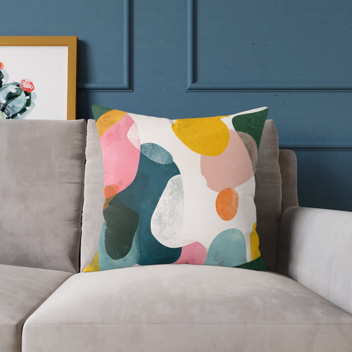 Pastel Pebble Garden - Square Poly Canvas Pillow