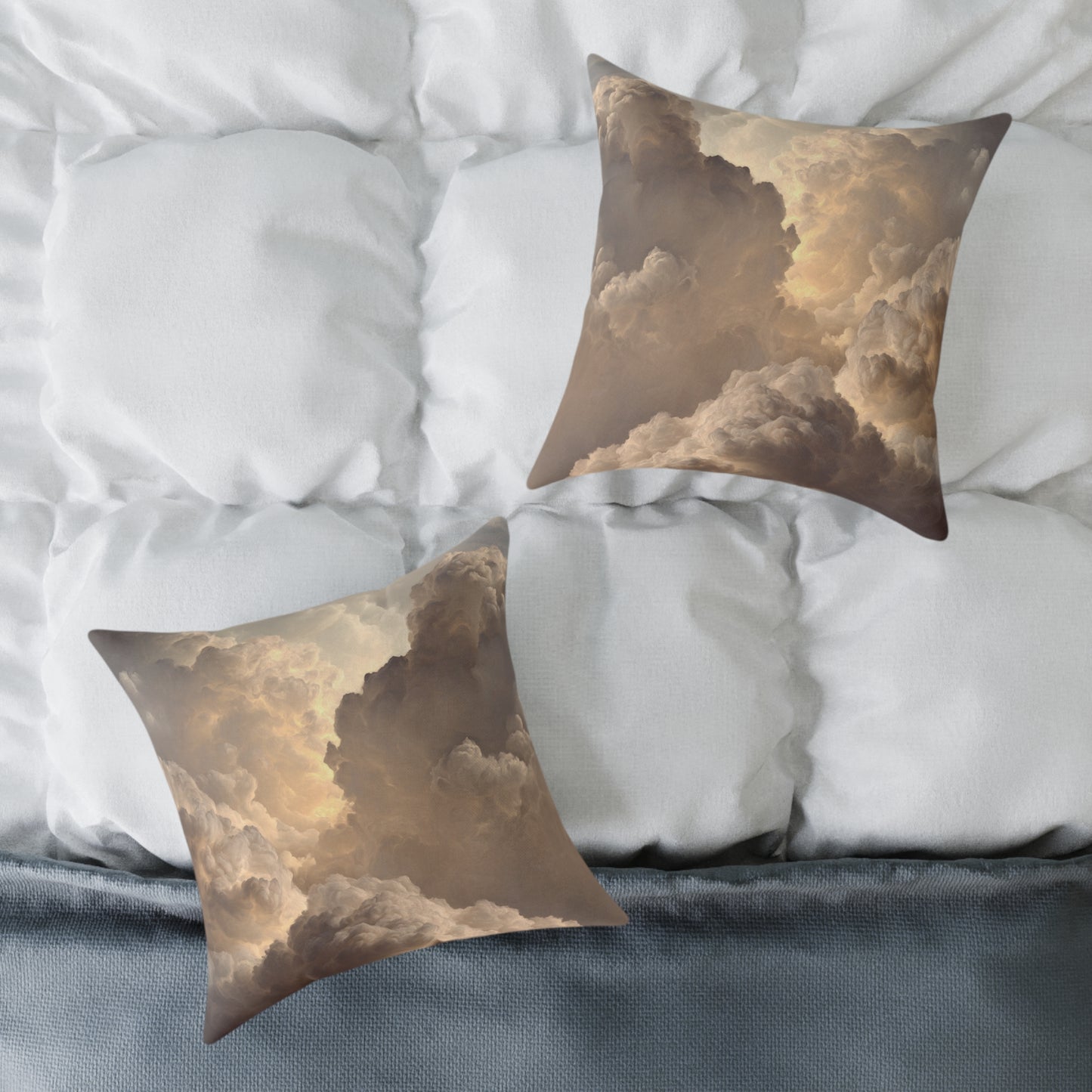 Heavenly Cloud Ember - Square Poly Canvas Pillow
