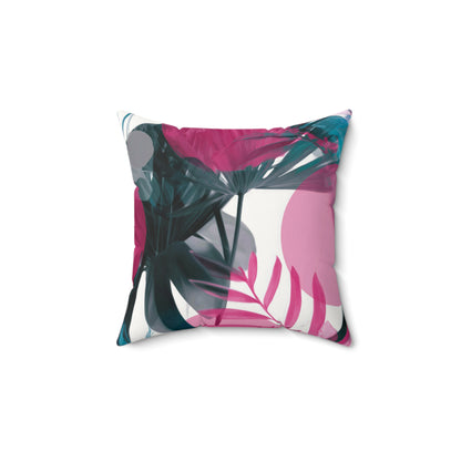 Tropical Fuchsia Mist - Faux Suede Square Pillow