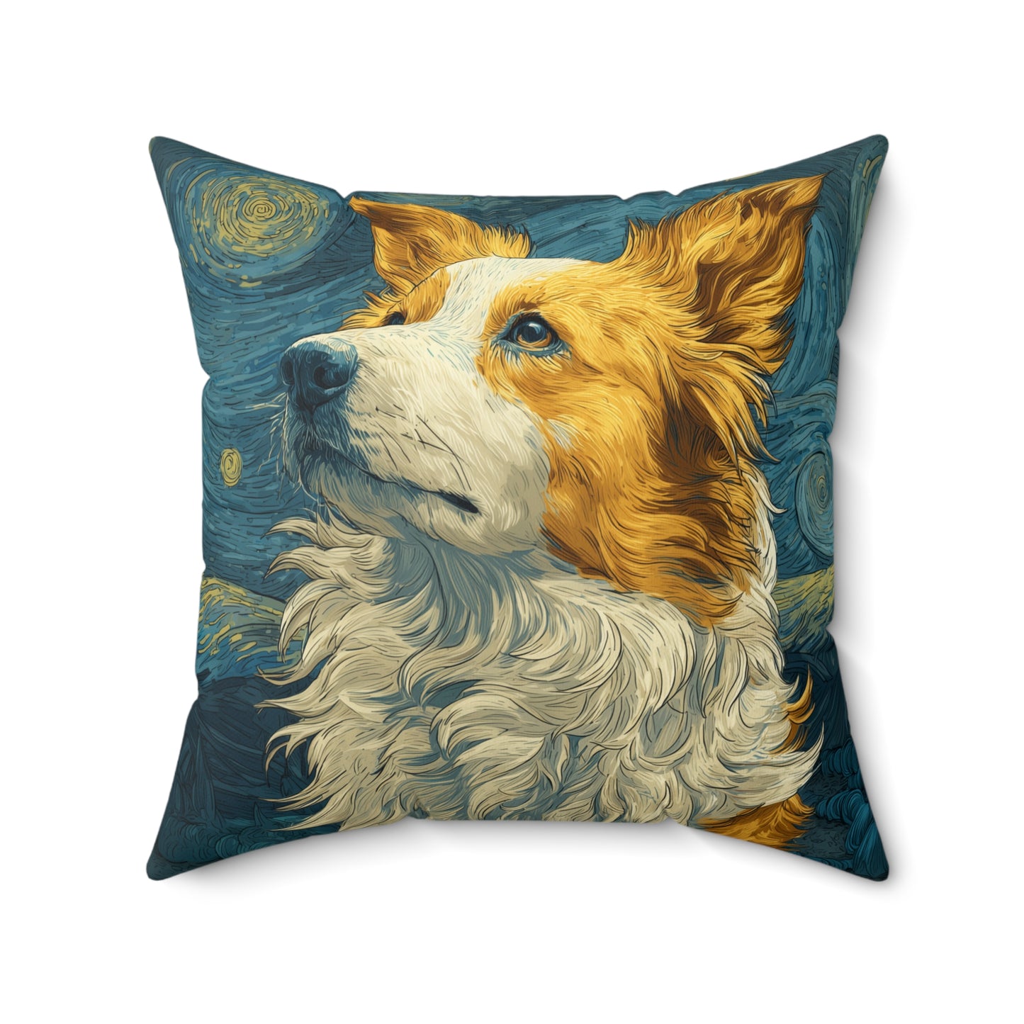 Starry-eyed Collie - Spun Polyester Square Pillow