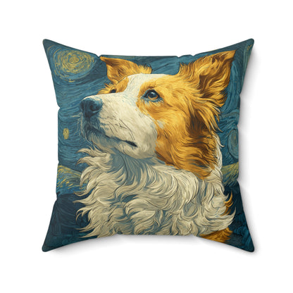 Starry-eyed Collie - Spun Polyester Square Pillow