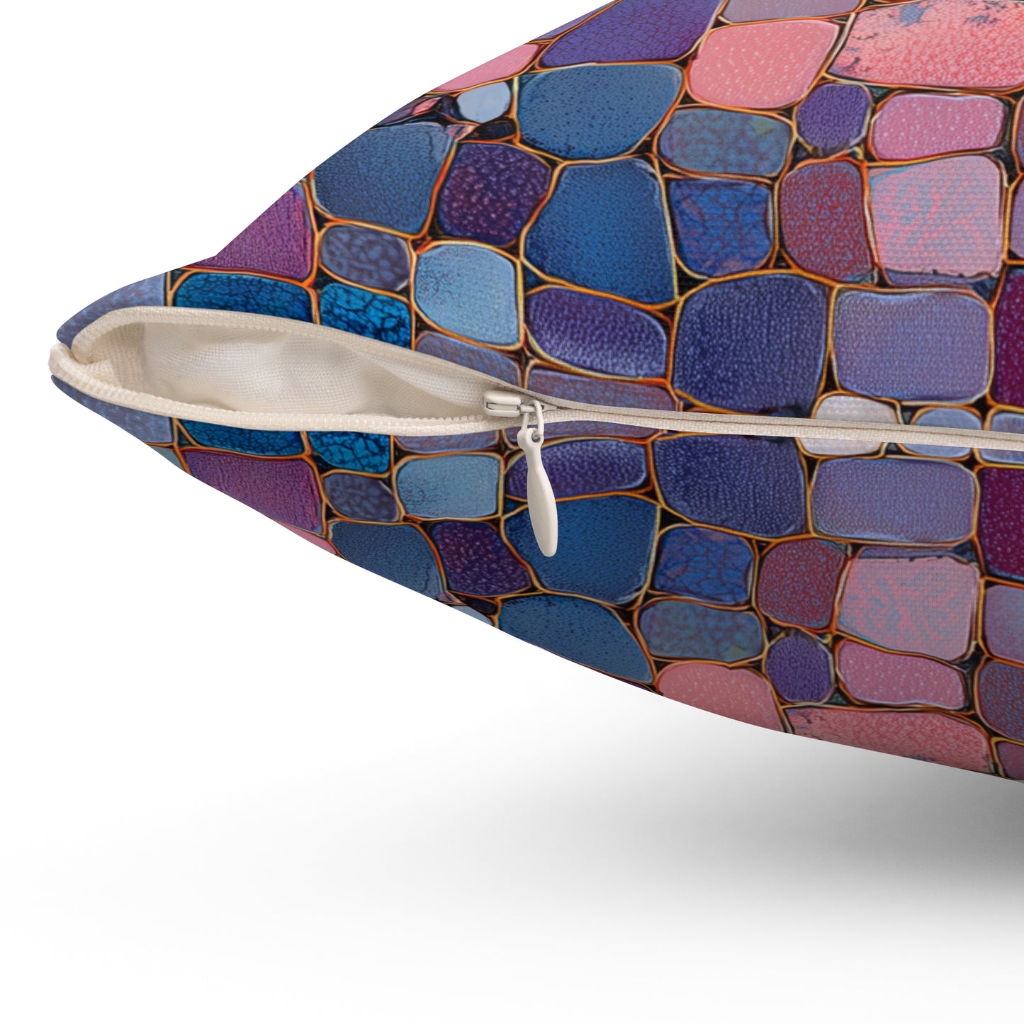 Dusky Jewel Mosaic - Spun Polyester Square Pillow