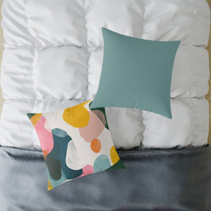 Pastel Pebble Garden - Square Poly Canvas Pillow
