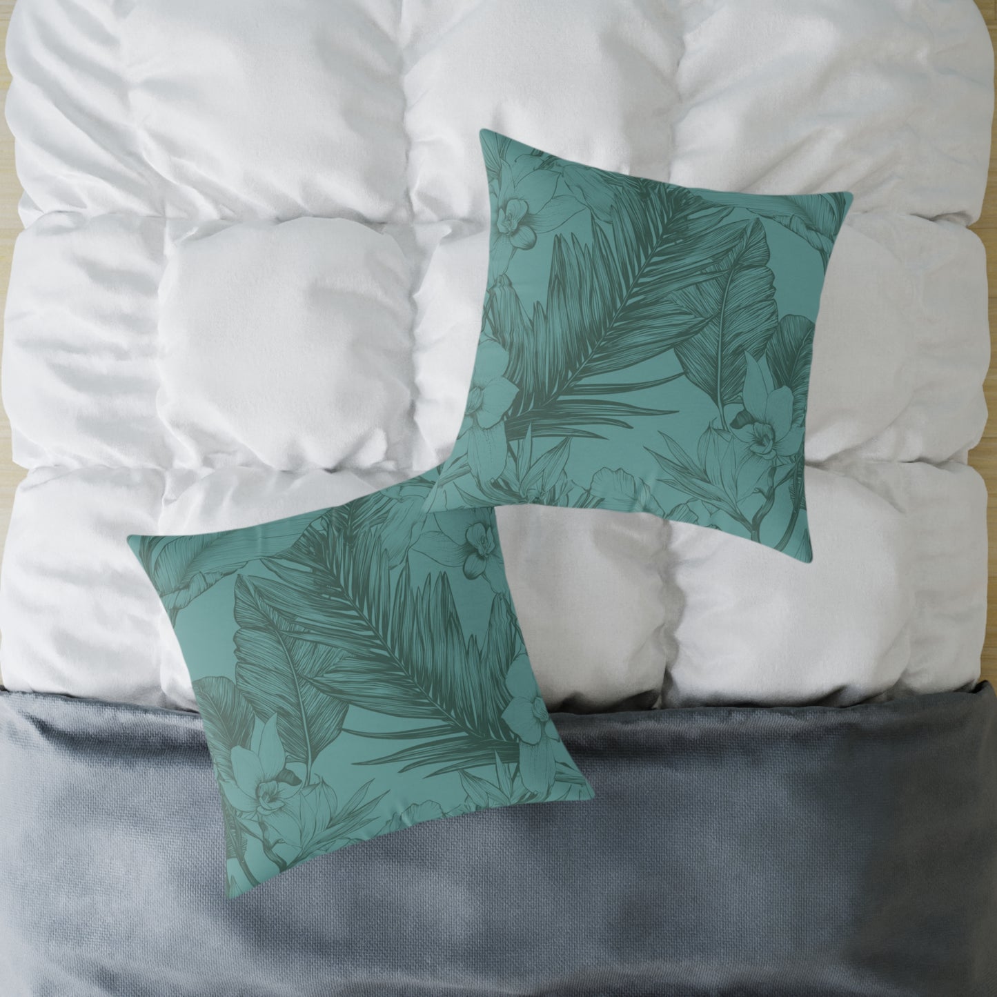 Ocean Grove Sketch - Square Poly Canvas Pillow