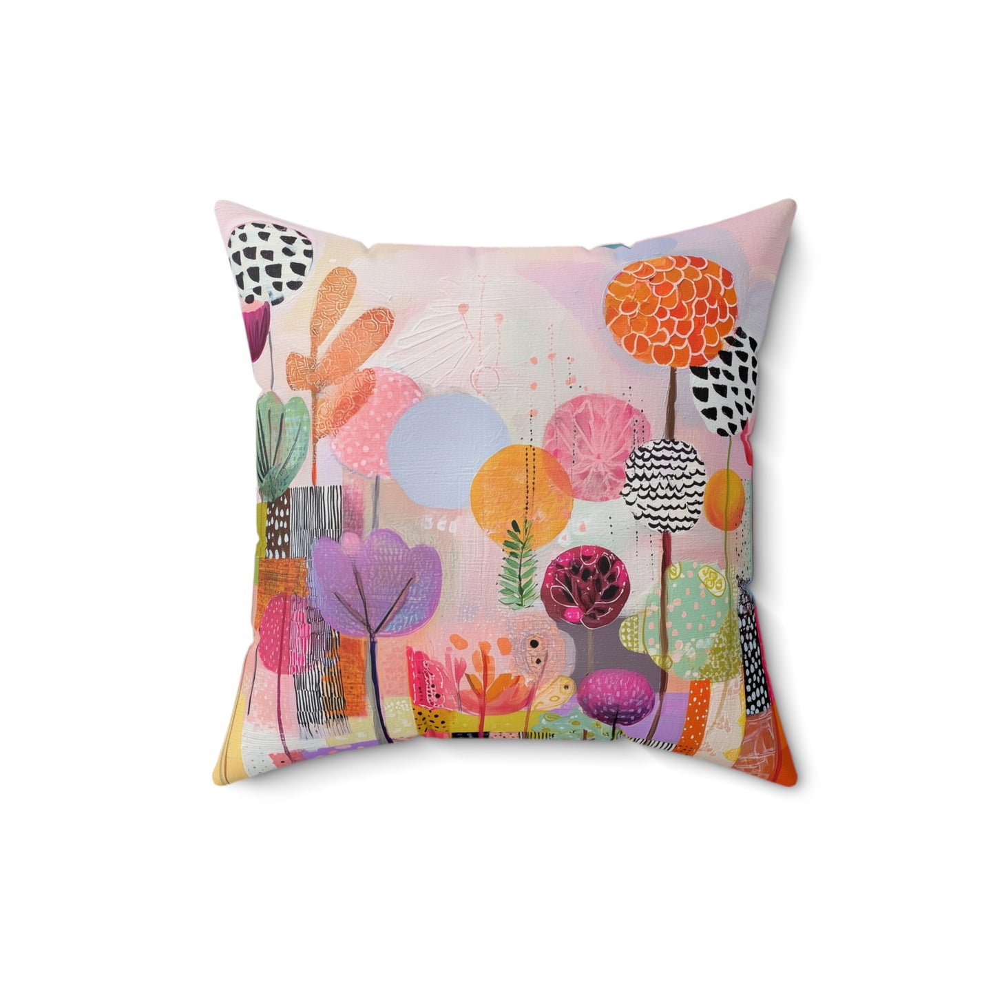 Festival Garden Bloom - Faux Suede Square Pillow