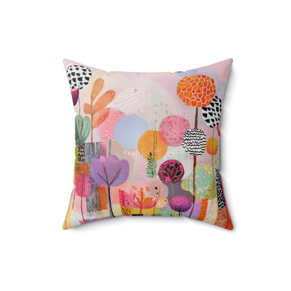 Festival Garden Bloom - Faux Suede Square Pillow