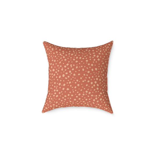Pebble Scatter - Rose - Square Poly Canvas Pillow