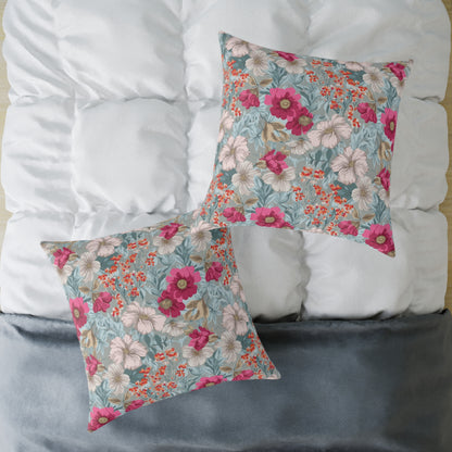 Blossom Carnival Field - Square Poly Canvas Pillow