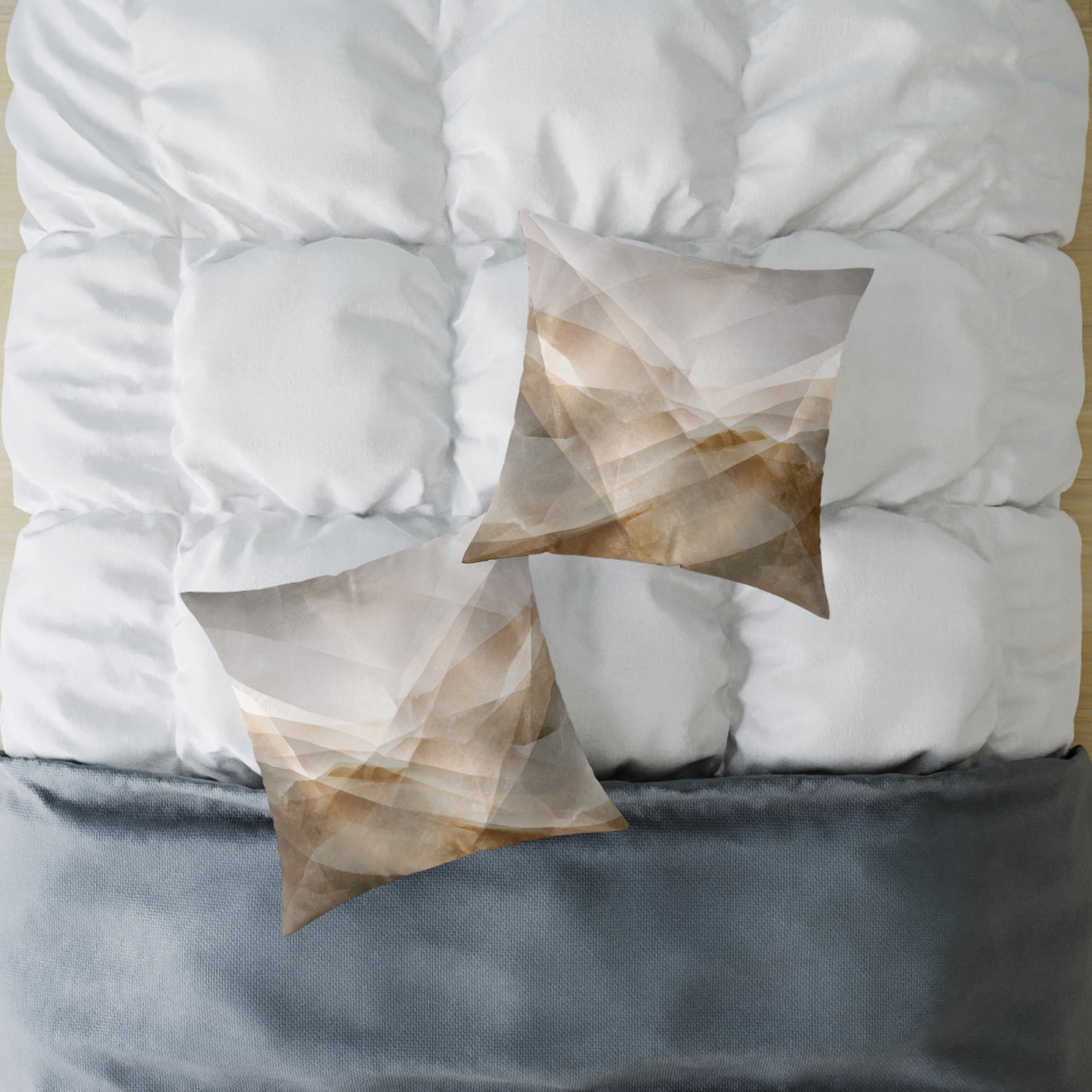 Earth Mist Shards - Square Poly Canvas Pillow