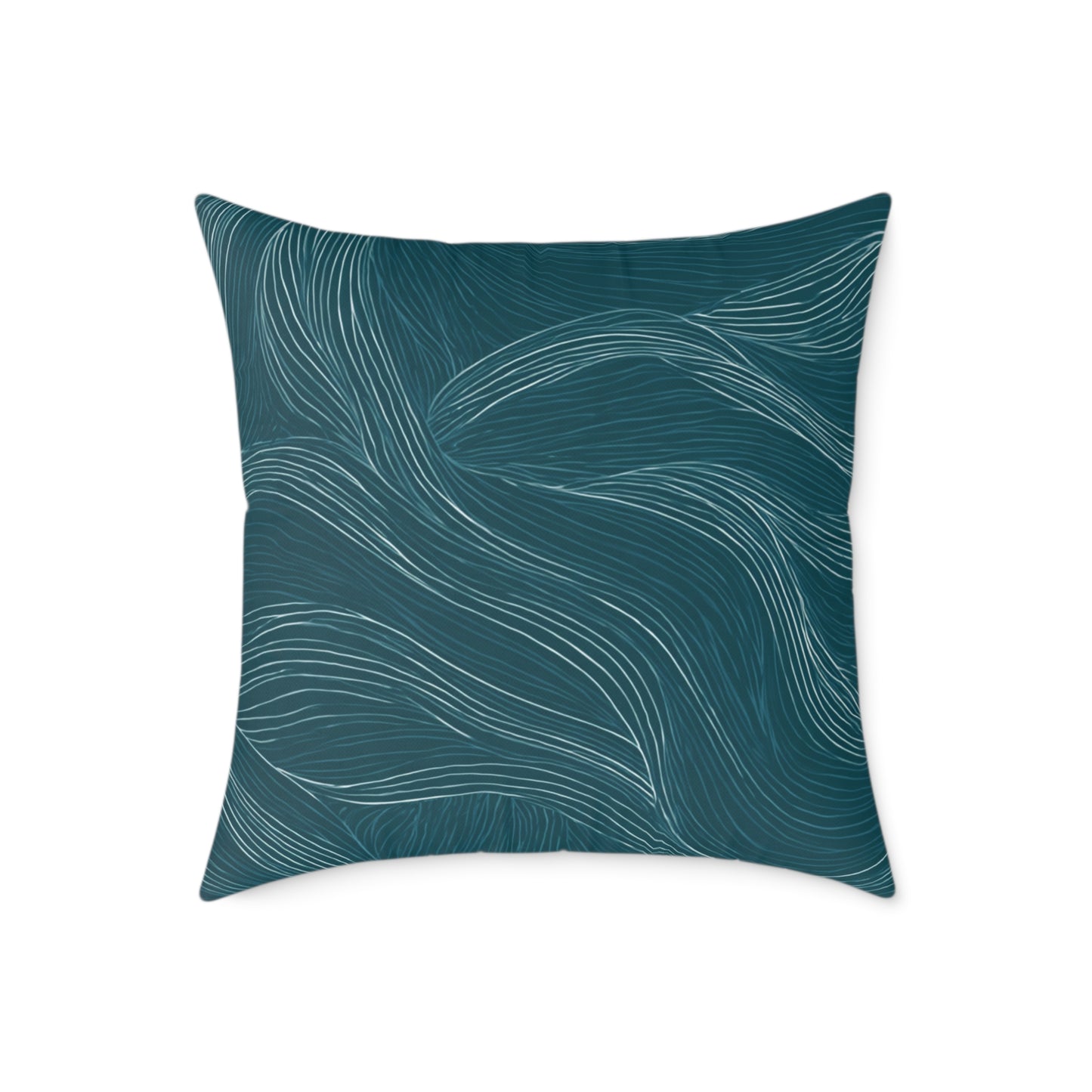 Ocean Current Lines - Square Poly Canvas Pillow
