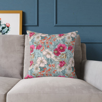 Blossom Carnival Field - Square Poly Canvas Pillow