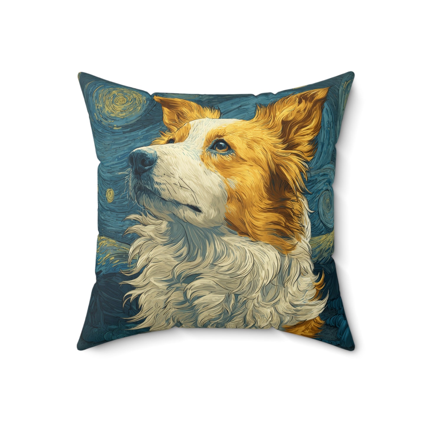 Starry-eyed Collie - Spun Polyester Square Pillow