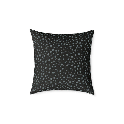 Pebble Scatter - Midnight - Square Poly Canvas Pillow