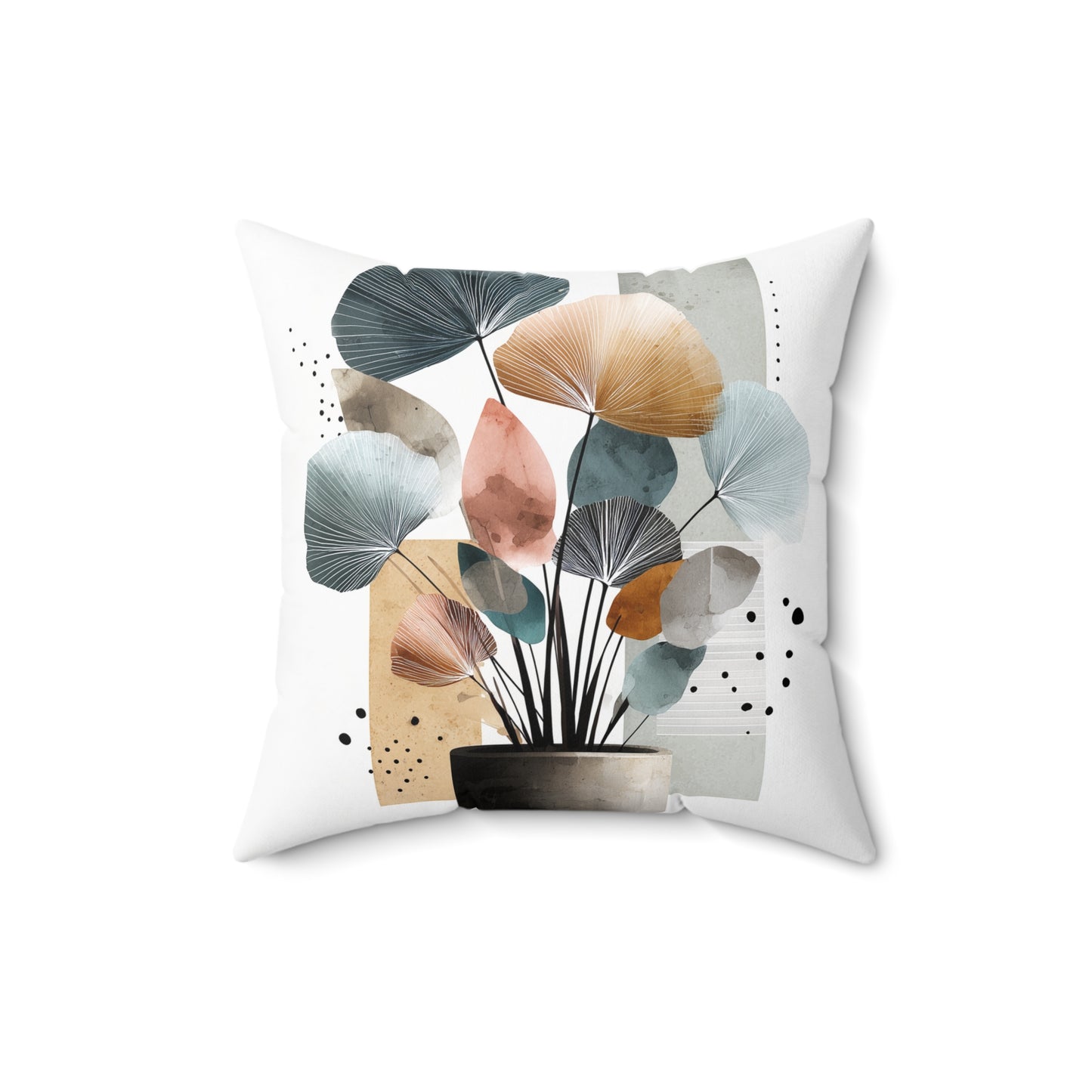 Botanical Sculpture Bloom - Spun Polyester Square Pillow