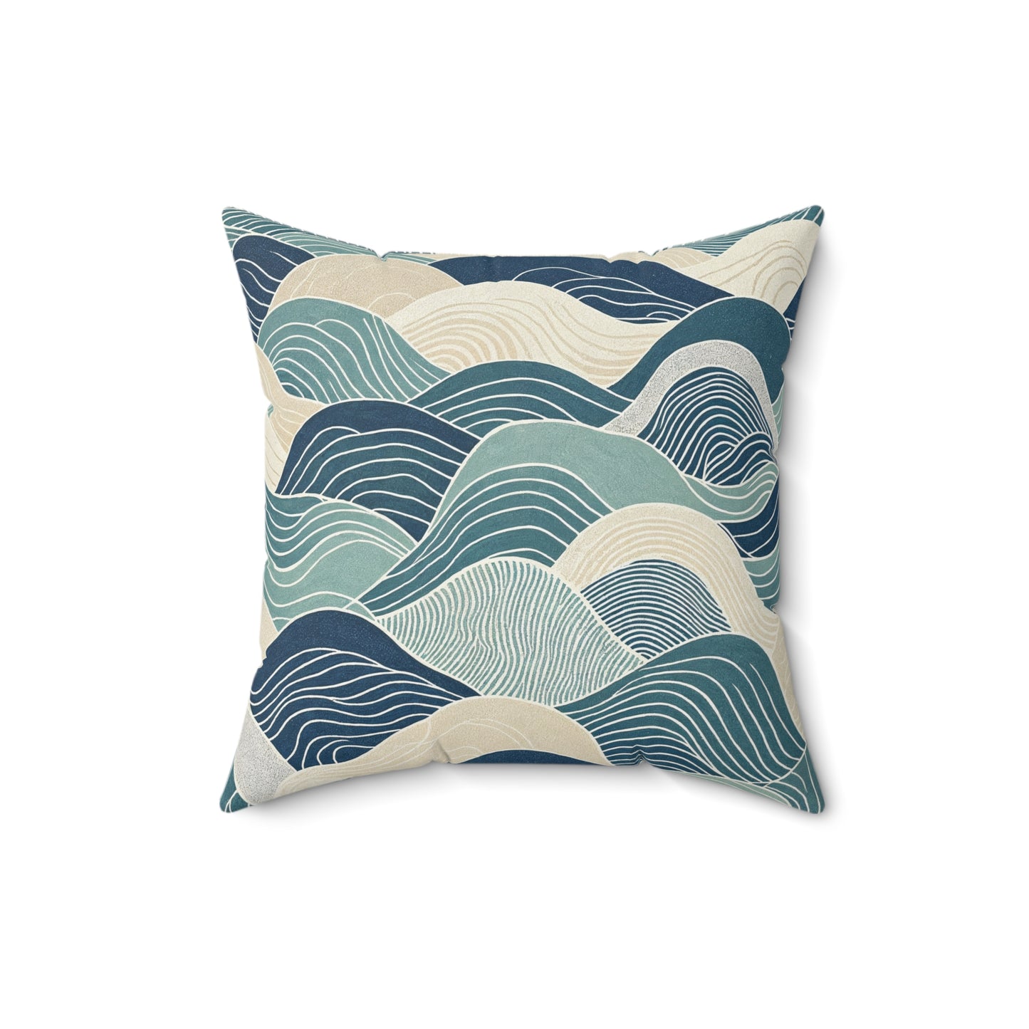 Ocean Line Currents - Spun Polyester Square Pillow