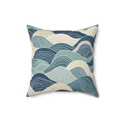 Ocean Line Currents - Spun Polyester Square Pillow