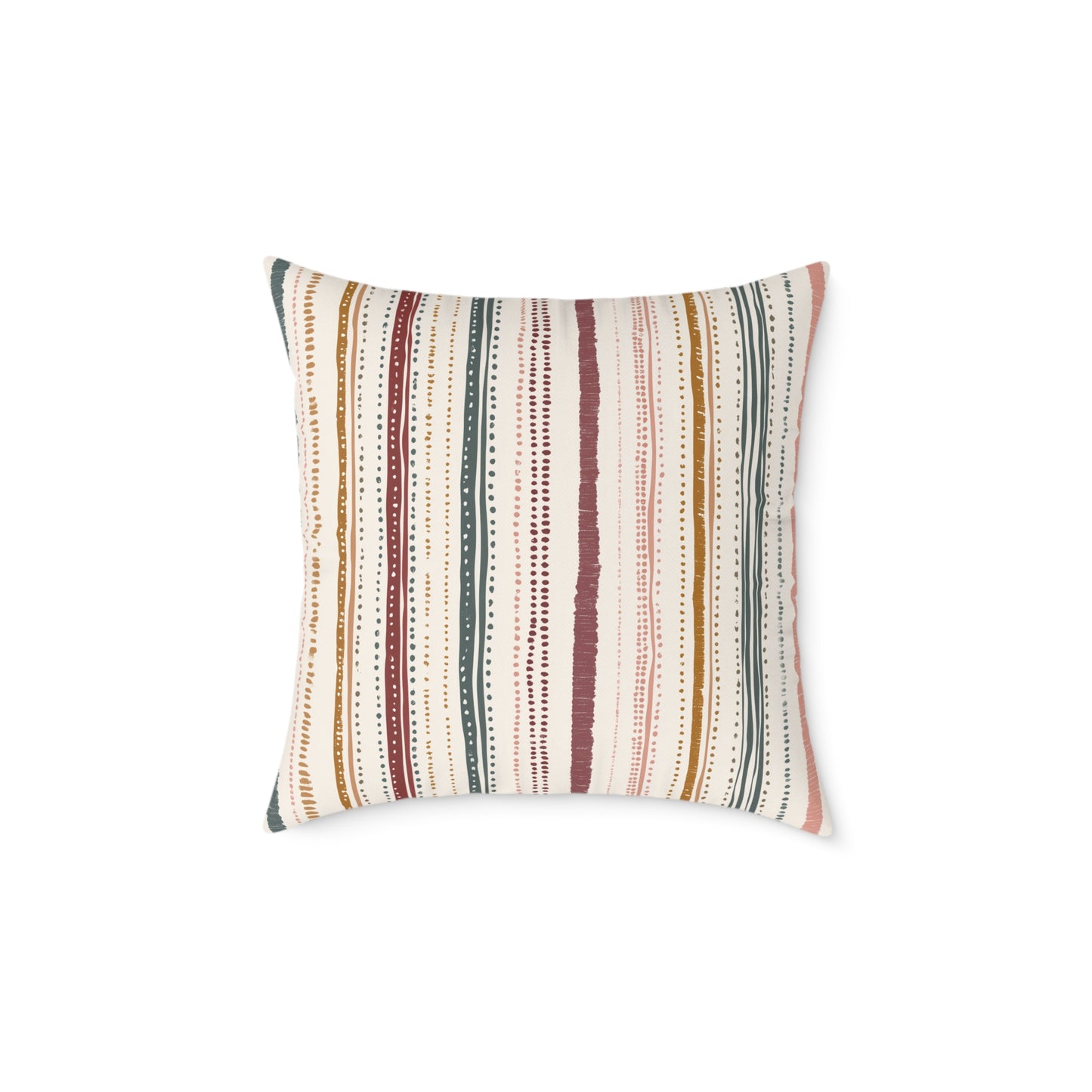 Saffron Loom Stripe - Square Poly Canvas Pillow