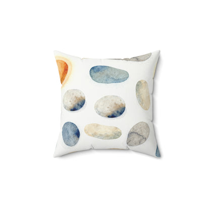 Warm River Stones - Faux Suede Square Pillow