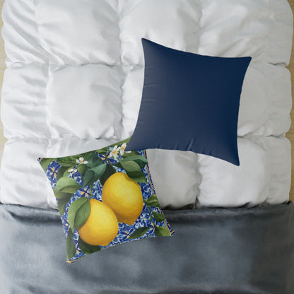 Lemon Orchard Tile Frame - Square Poly Canvas Pillow