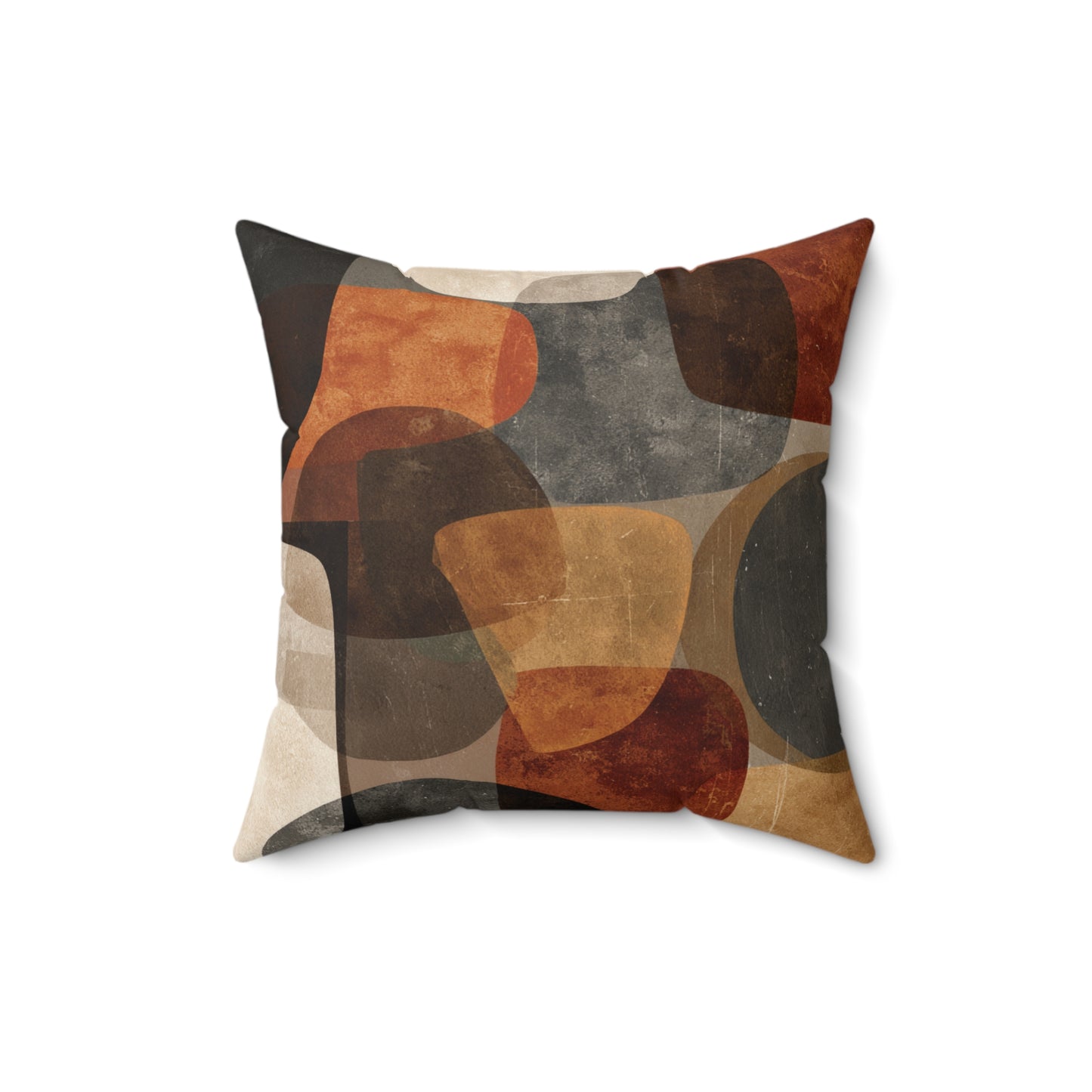 Retro Stone Mosaic - Faux Suede Square Pillow
