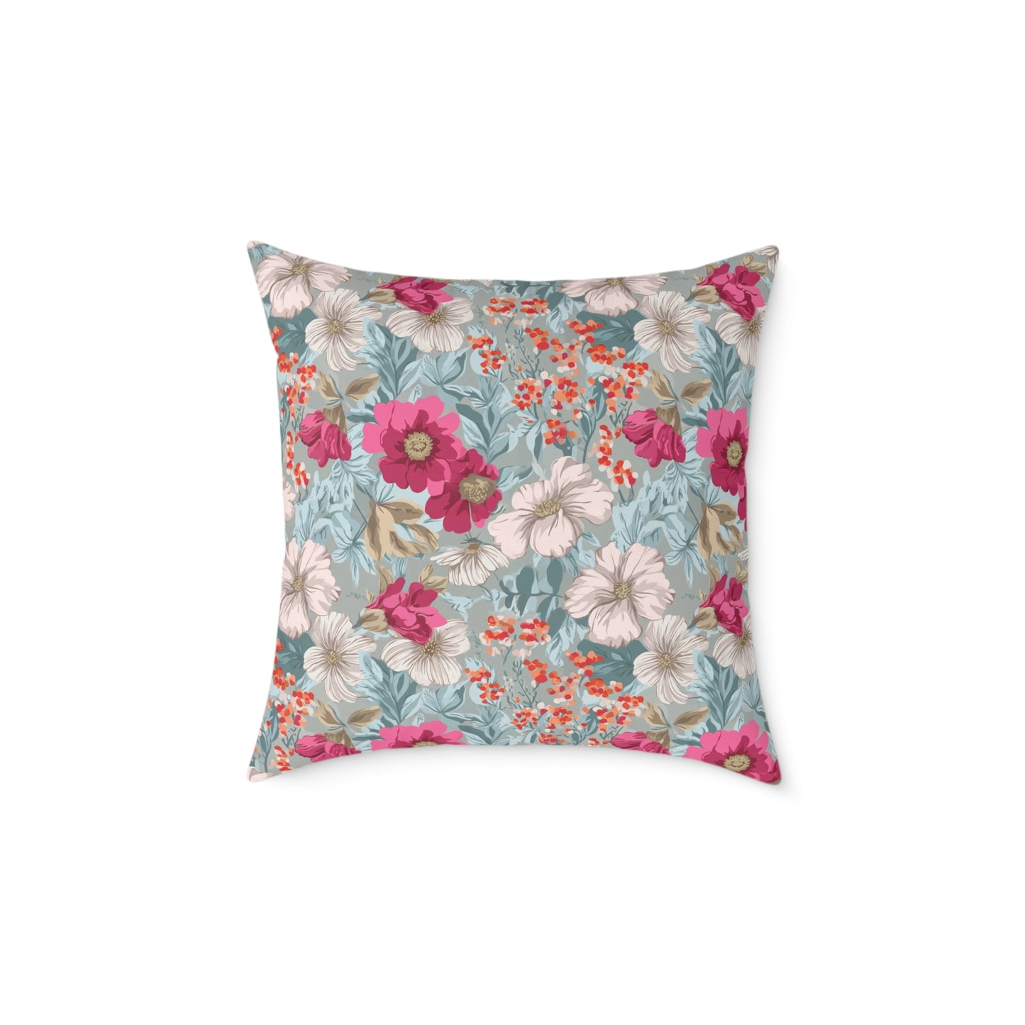 Blossom Carnival Field - Square Poly Canvas Pillow