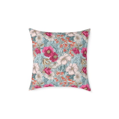 Blossom Carnival Field - Square Poly Canvas Pillow