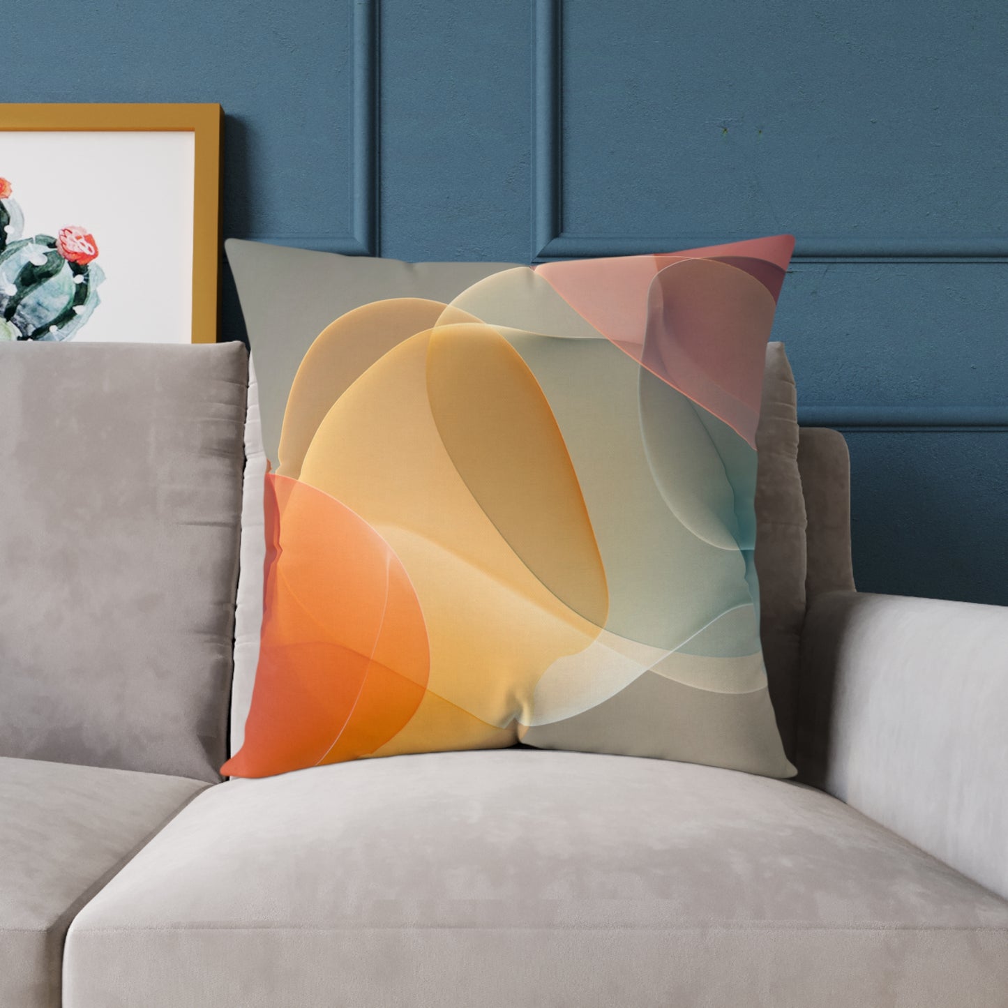 Citrus Glow Fusion - Square Poly Canvas Pillow