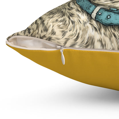 Terrier Halo - Spun Polyester Square Pillow