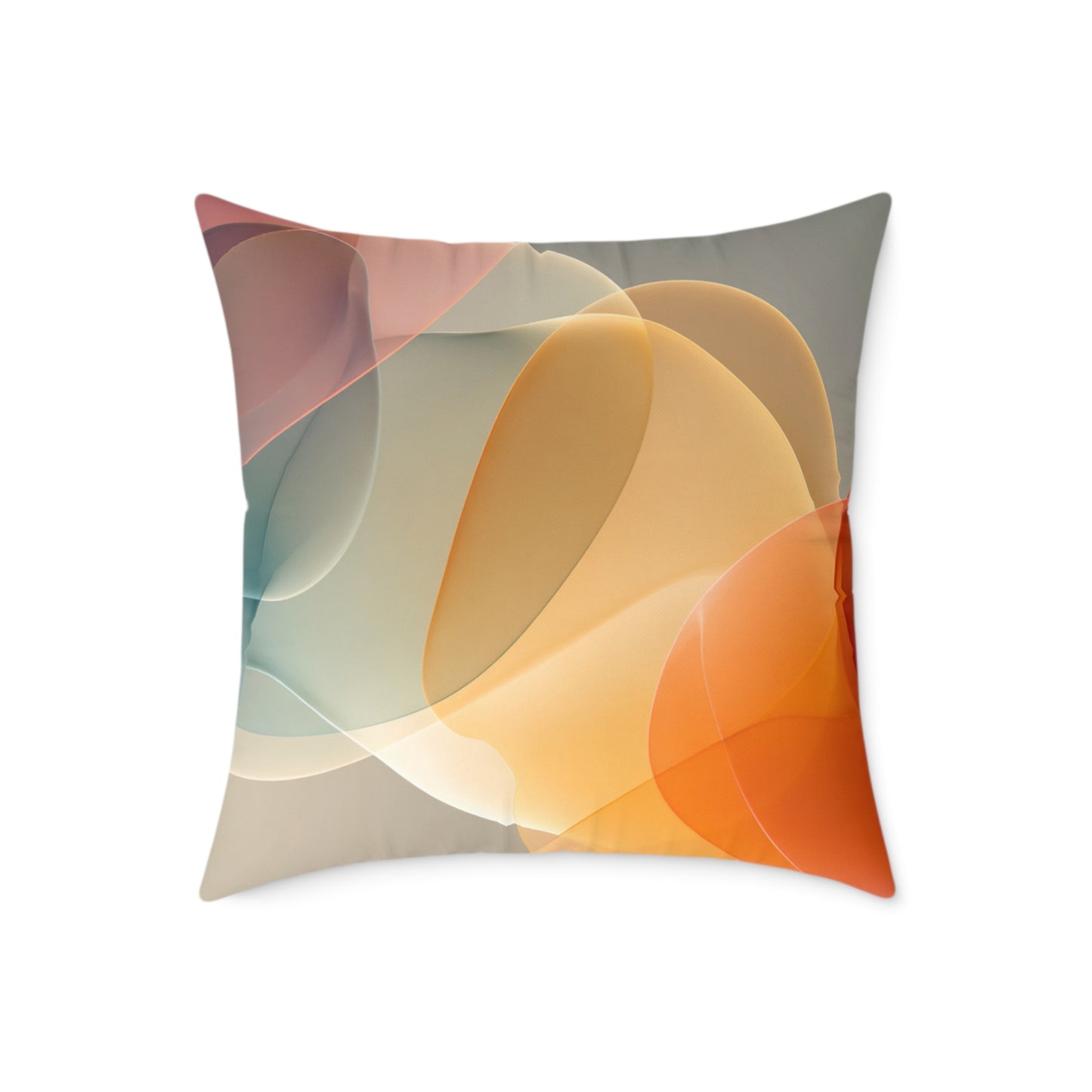 Citrus Glow Fusion - Square Poly Canvas Pillow