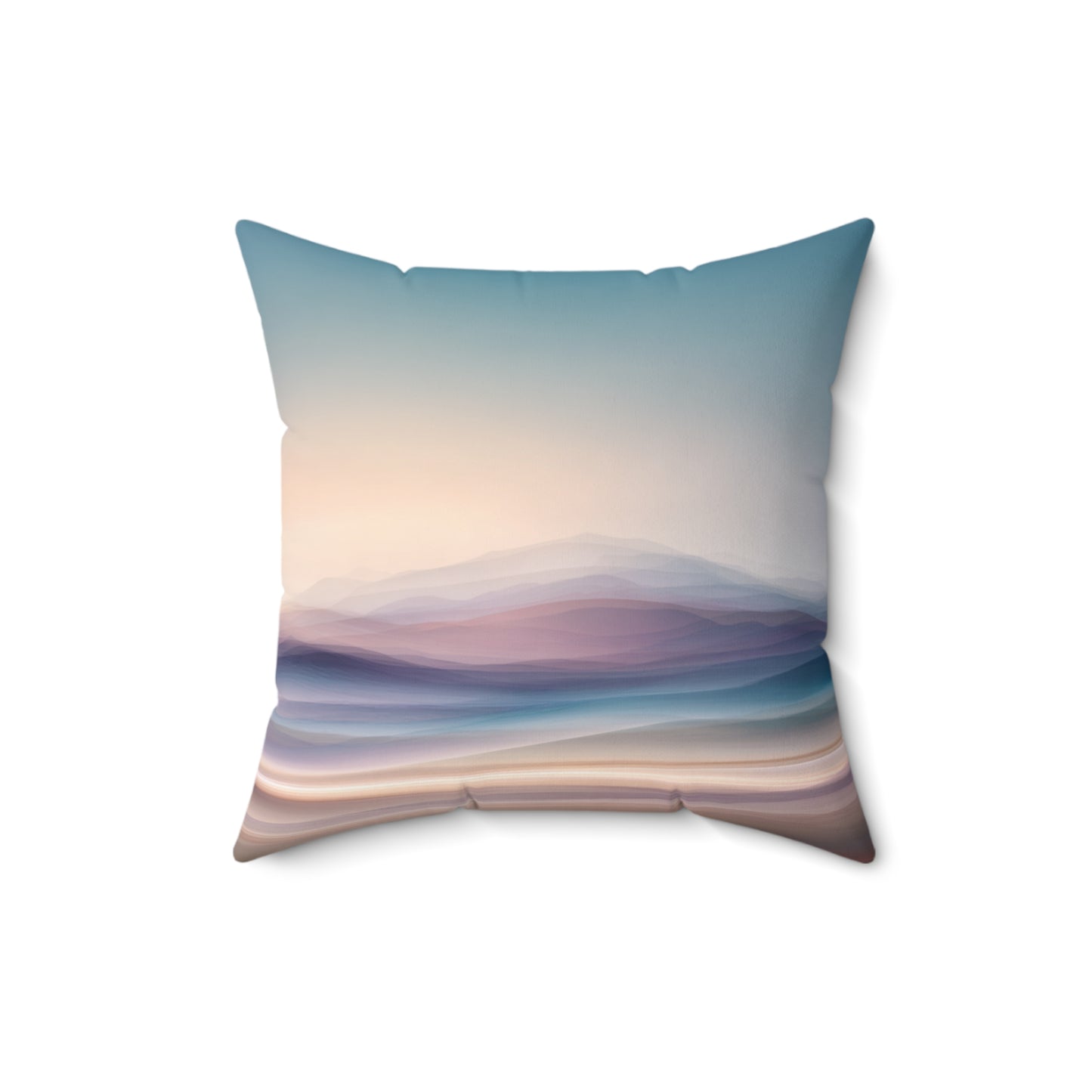 Horizon Fog Fade - Faux Suede Square Pillow