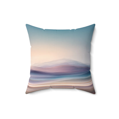 Horizon Fog Fade - Faux Suede Square Pillow
