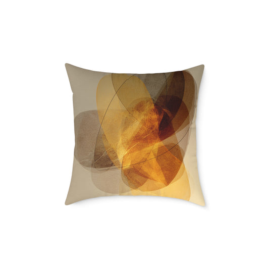 Amber Float Shapes - Square Poly Canvas Pillow