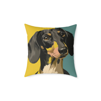 Dachshund Delight - Square Poly Canvas Pillow