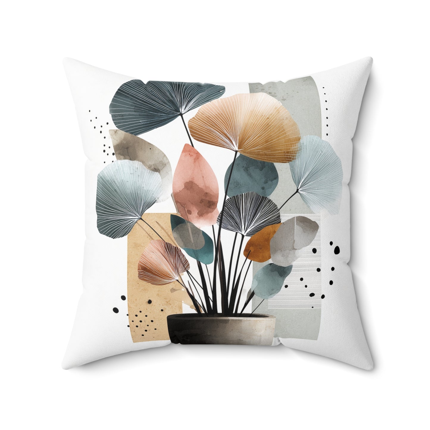 Botanical Sculpture Bloom - Spun Polyester Square Pillow
