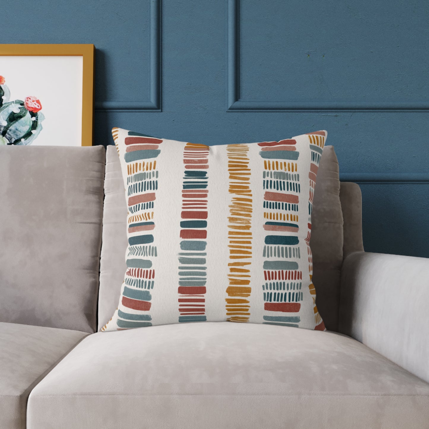 Nomadic Pathway Stripe - Square Poly Canvas Pillow