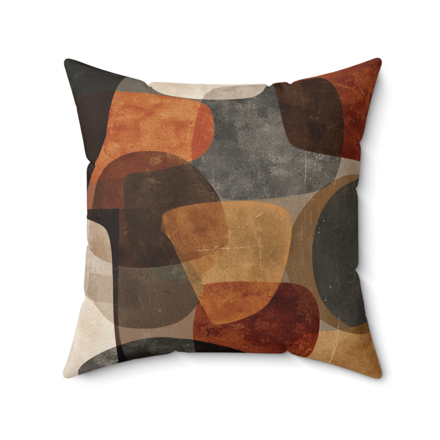 Retro Stone Mosaic - Faux Suede Square Pillow