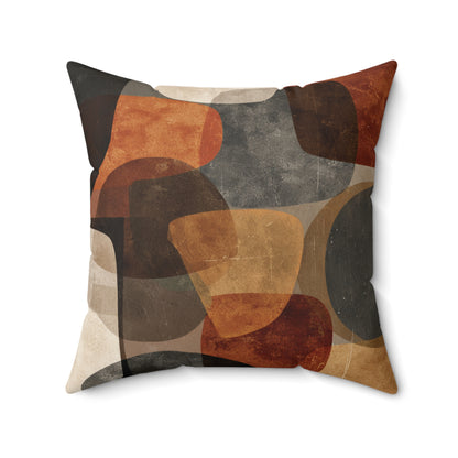 Retro Stone Mosaic - Faux Suede Square Pillow
