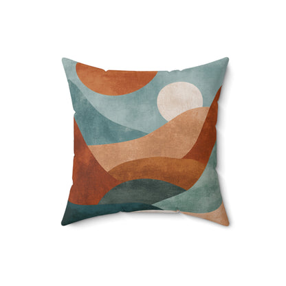 Terracotta Horizon View - Spun Polyester Square Pillow