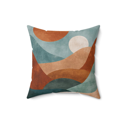 Terracotta Horizon View - Spun Polyester Square Pillow